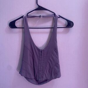 Tailored Backless Halter Tank Top